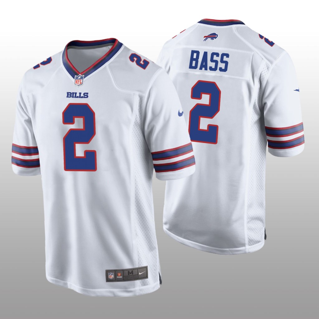 Buffalo Bills Tyler Bass White Jersey Game - Men's