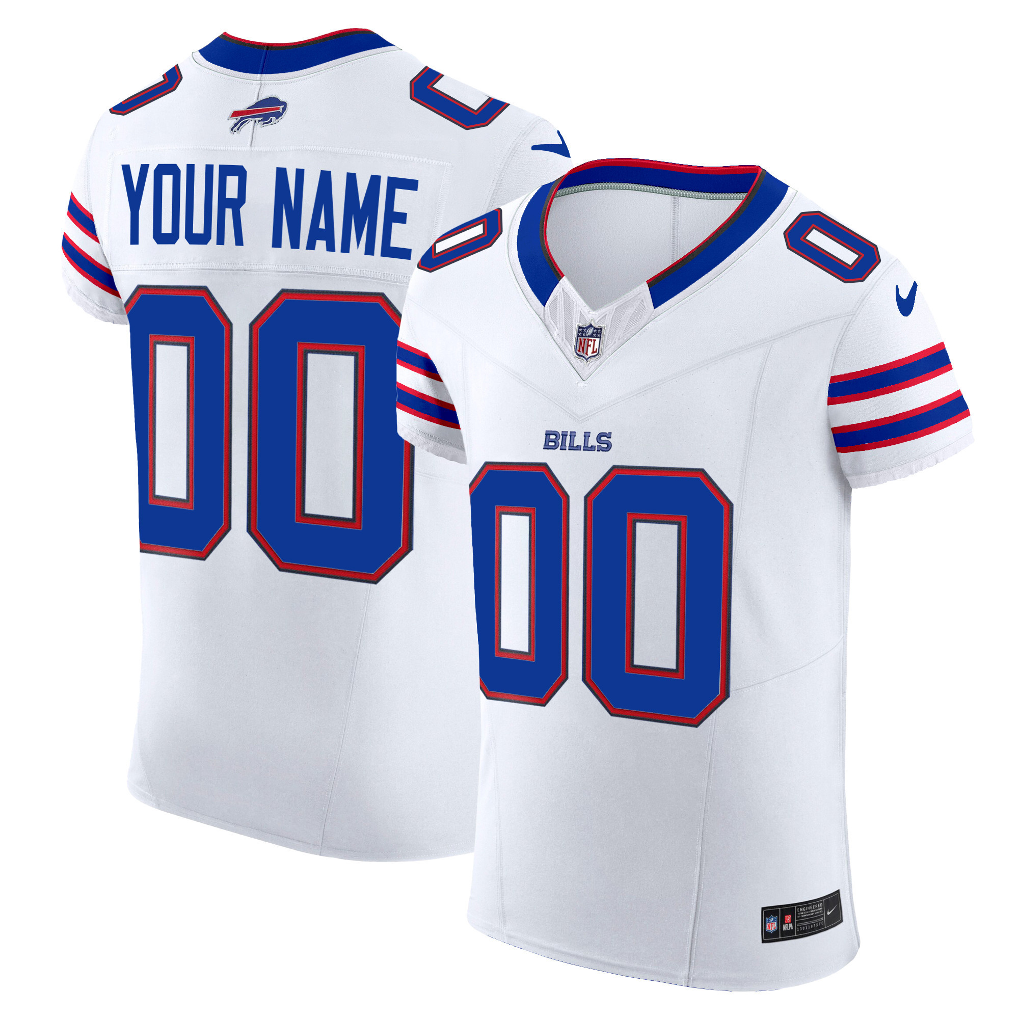 Buffalo Bills Vapor Elite Custom White Jersey - All Stitched 