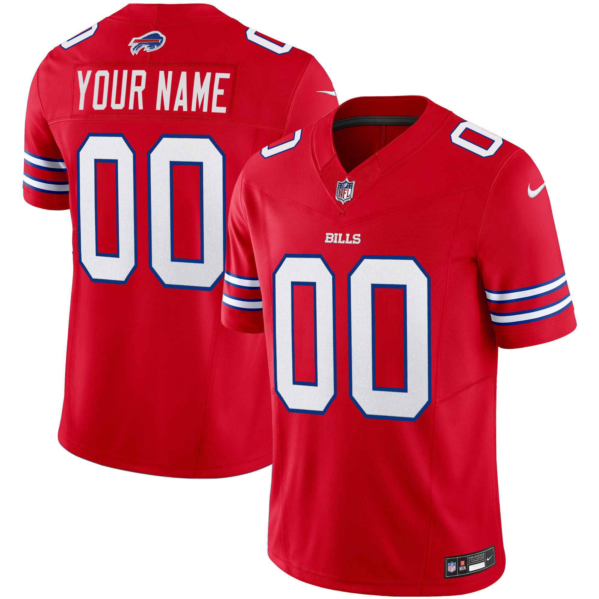 Buffalo Bills Vapor Limited Custom Red Jersey - All Stitched 