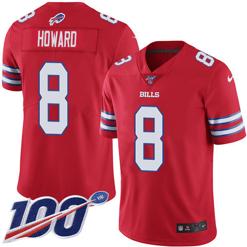 Buffalo Buffalo Bills #8 O. J. Howard Red Youth Stitched NFL Rush 100th Season Jersey Youth