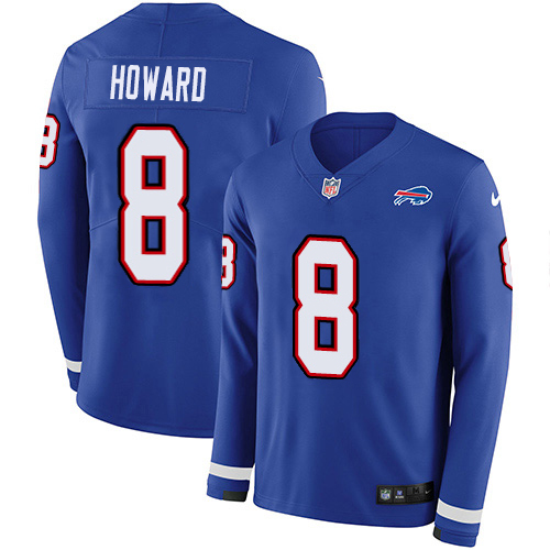 Buffalo Buffalo Bills #8 O. J. Howard Royal Blue Team Color Youth Stitched NFL Therma Long Sleeve Jersey Youth