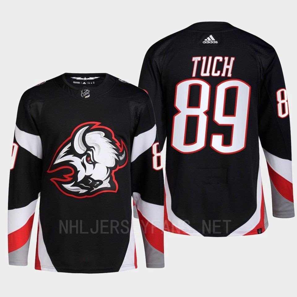 Buffalo Sabres 2022-23 Goathead Third Alex Tuch 89 Black Primegreen Stitched Jersey Men’s