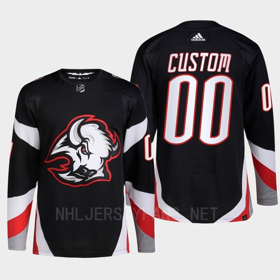 Buffalo Sabres 2022-23 Goathead Third Custom 00 Black Primegreen Stitched Jersey Men’s