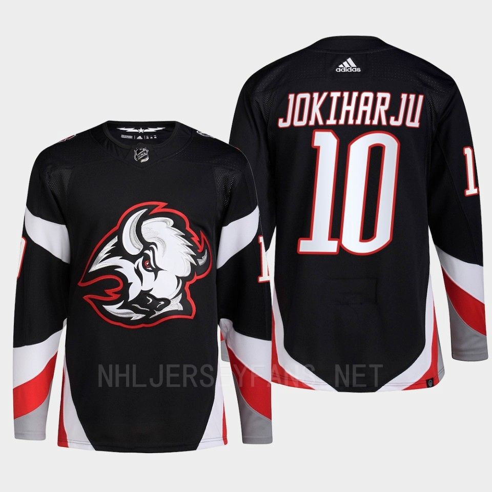 Buffalo Sabres 2022-23 Goathead Third Henri Jokiharju 10 Black Primegreen Stitched Jersey Men’s