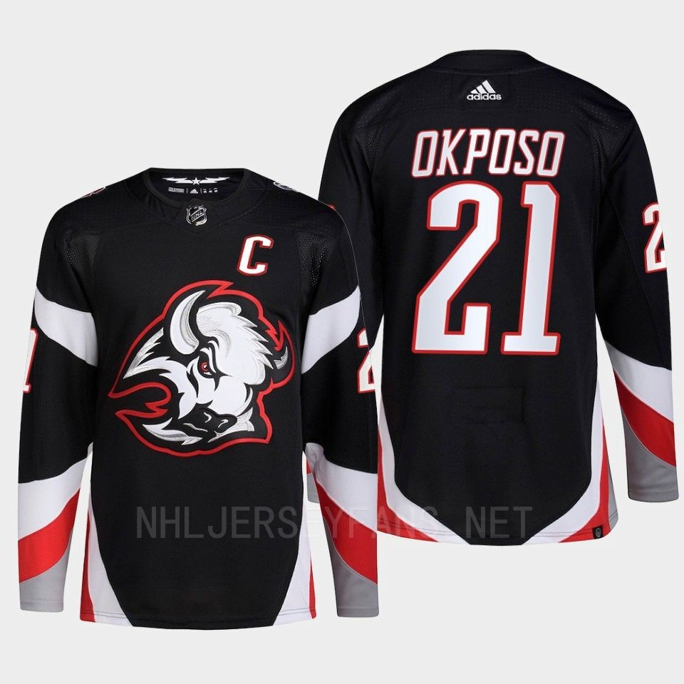 Buffalo Sabres 2022-23 Goathead Third Kyle Okposo 21 Black Primegreen Stitched Jersey Men’s
