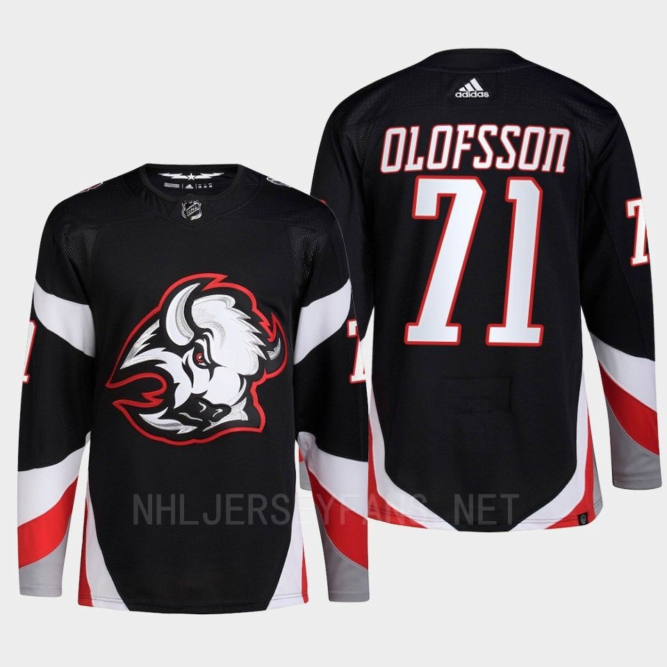 Buffalo Sabres 2022-23 Goathead Third Victor Olofsson 71 Black Primegreen Stitched Jersey Men’s