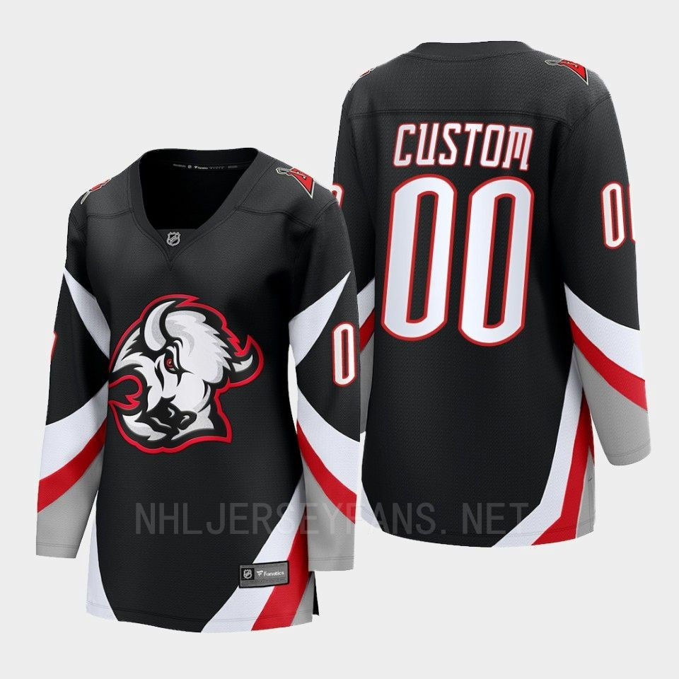 Buffalo Sabres Custom 00 Black Goathead Third Premier 2022-23 Stitched Jersey Women