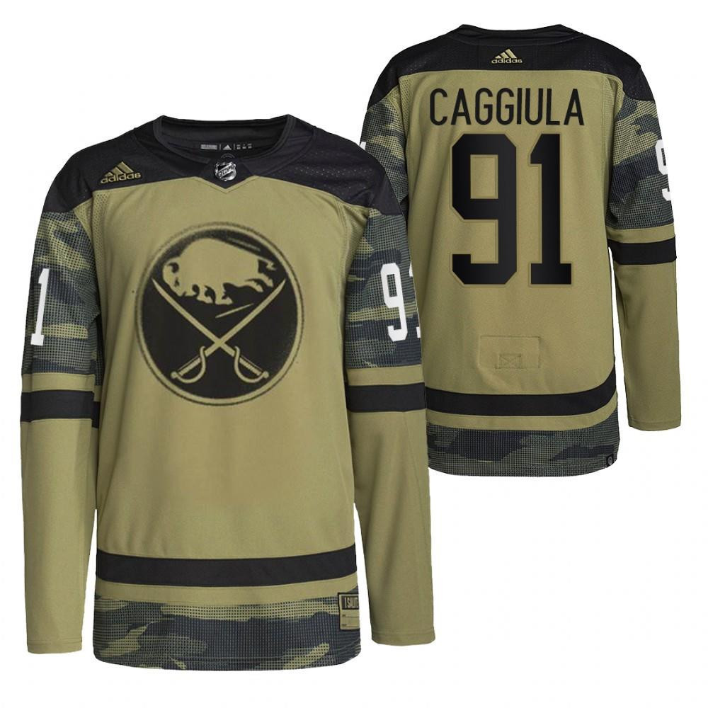 Buffalo Sabres Drake Caggiula 2022 Military Appreciation Night Camo 91 Stitched Jersey Primegreen Stitched Jersey
