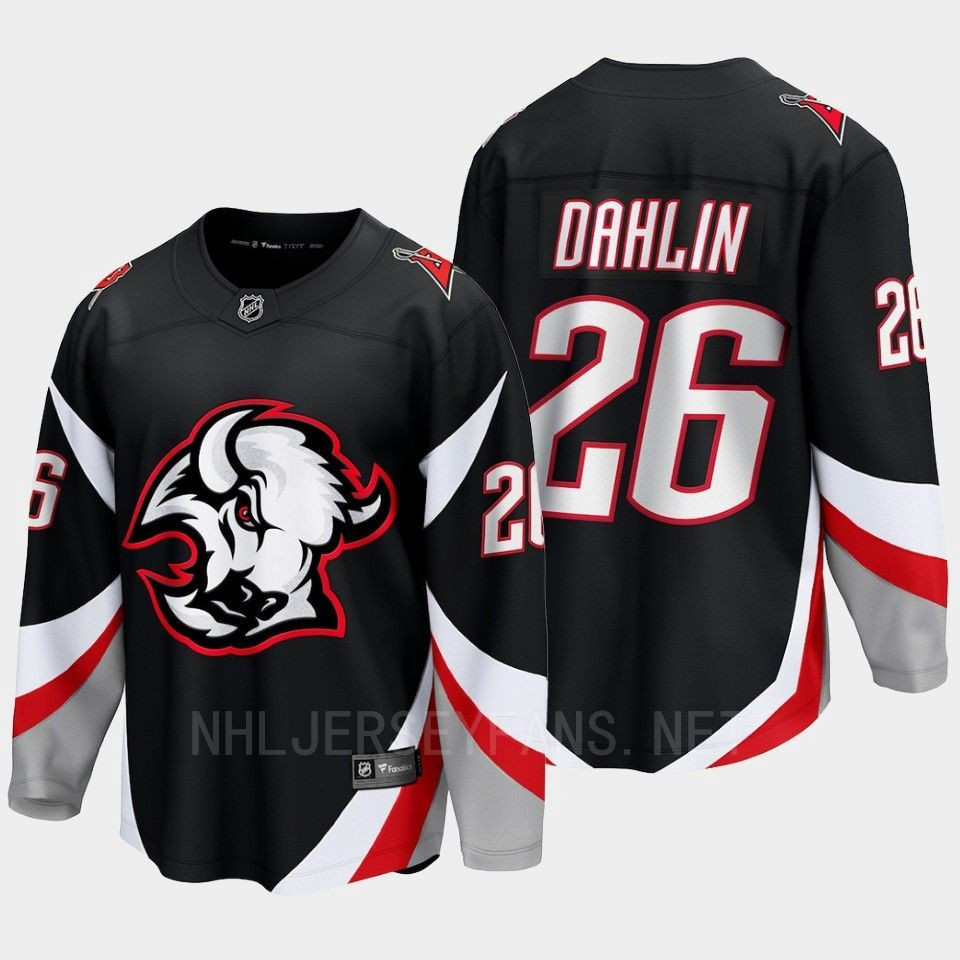 Buffalo Sabres Rasmus Dahlin 26 2022-23 Goathead Third Black Stitched Jersey Premier