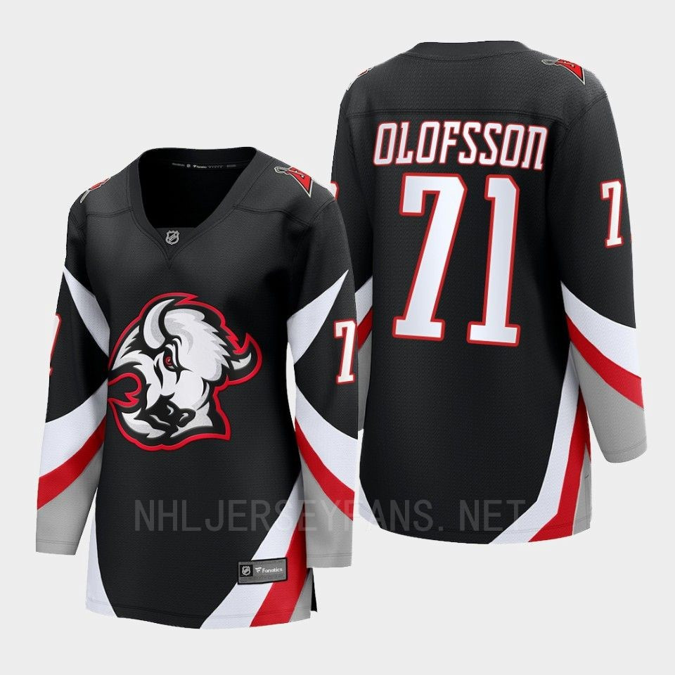 Buffalo Sabres Victor Olofsson 71 Black Goathead Third Premier 2022-23 Stitched Jersey Women