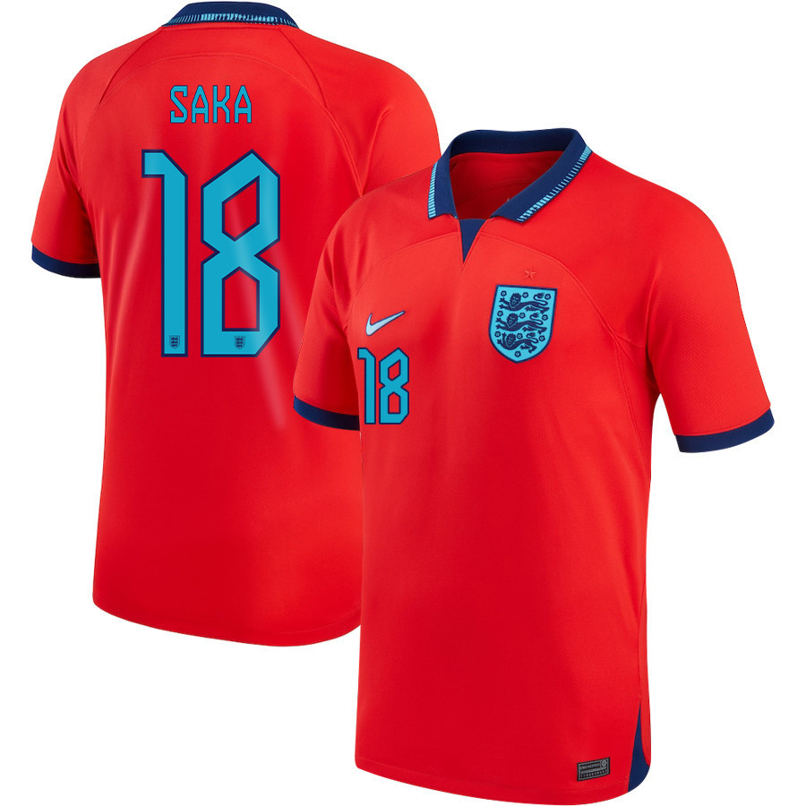 Bukayo Saka 18 England National Team 2022-23 Qatar World Cup – Away  Soccer Jersey