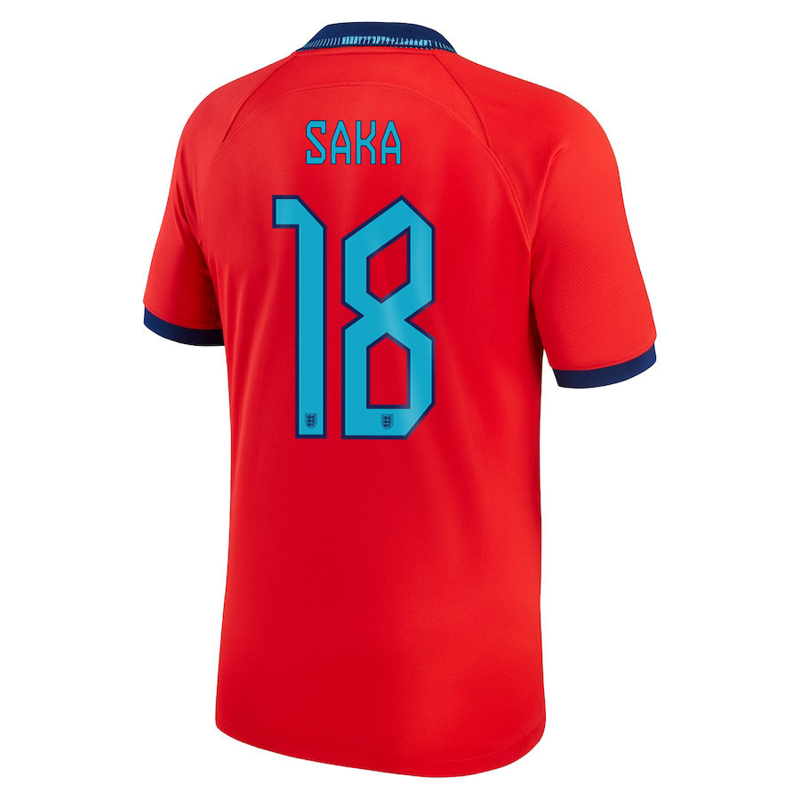 Bukayo Saka 18 England National Team 2022-23 Qatar World Cup – Away Soccer Jersey Bukayo Saka 18 England National Team 2022-23 Qatar World Cup – Away Soccer Jersey