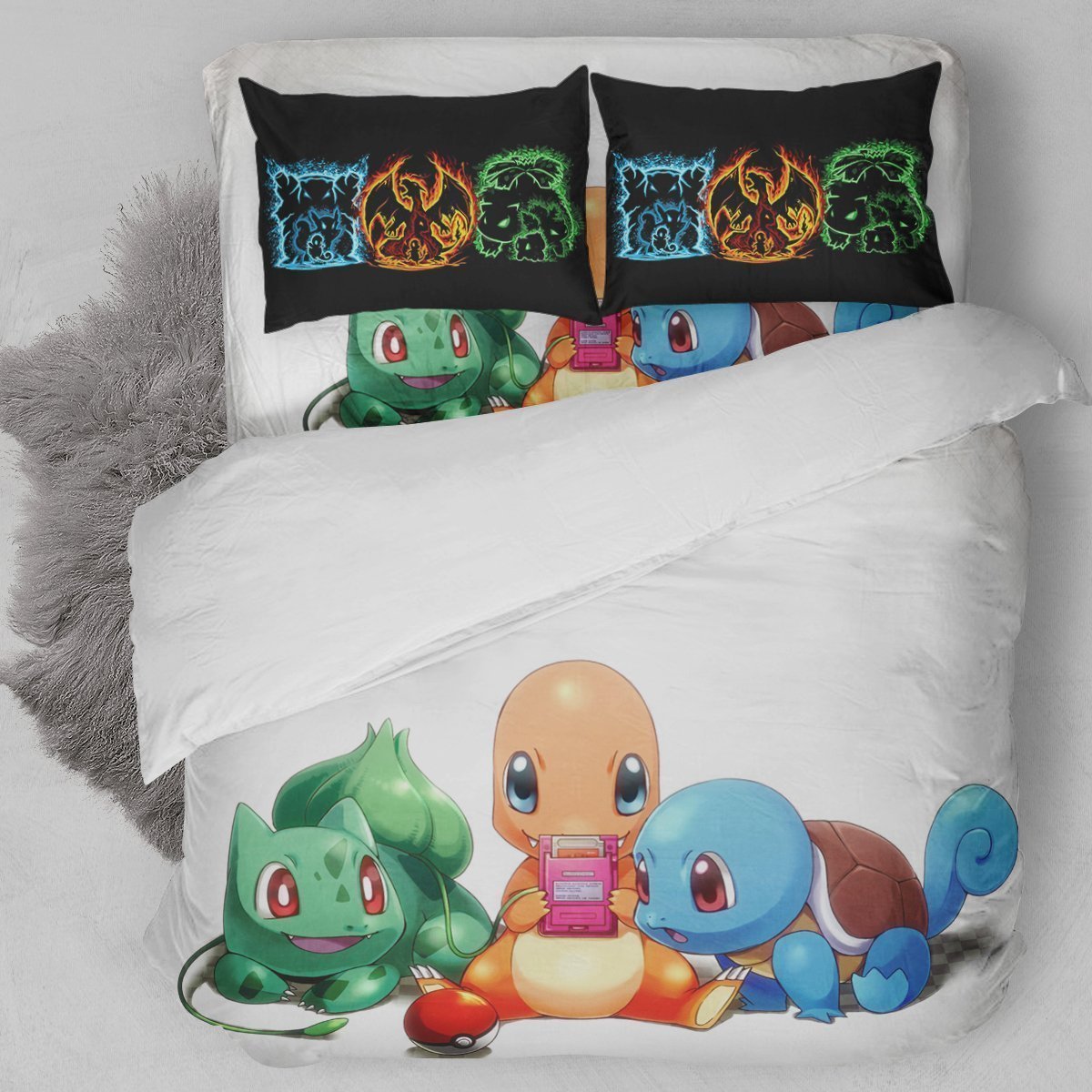 Bulbasaur – Squirtle – Charmander Duvet Cover Bedding Set