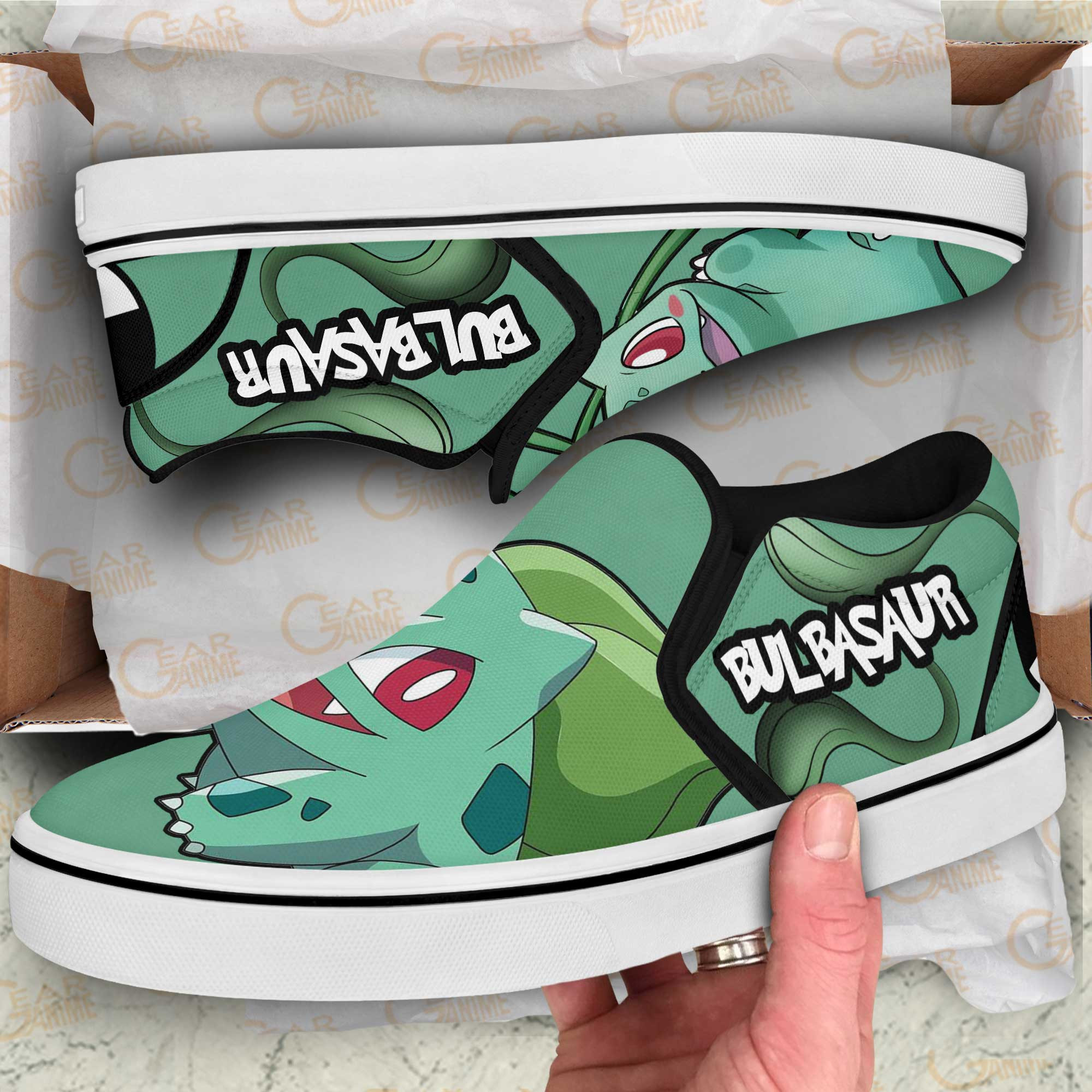Bulbasaur Slip-On Shoes Canvas Pokemon Custom Anime Shoes