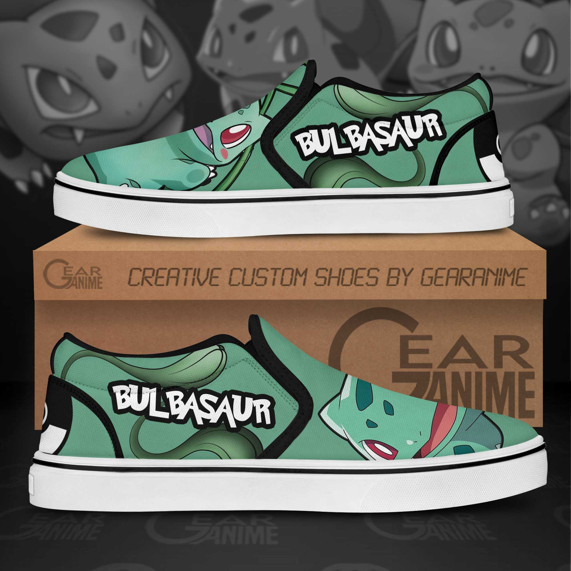 Bulbasaur Slip-On Shoes Canvas Pokemon Custom Anime Shoes