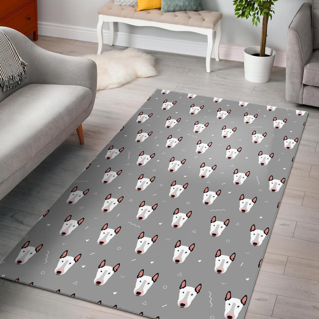 Bull Terrier Glay Pattern Print Area Limited Edition Rectangle Rug