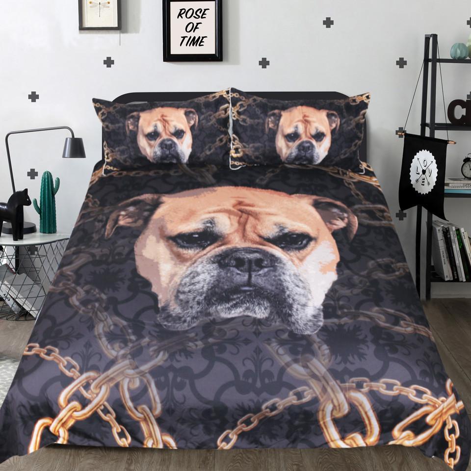 Bulldog 3D Customized Duvet Cover Bedding Set