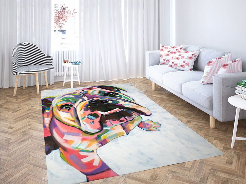 Bulldog Clor Art Living Room Modern Carpet Rectangle Rug