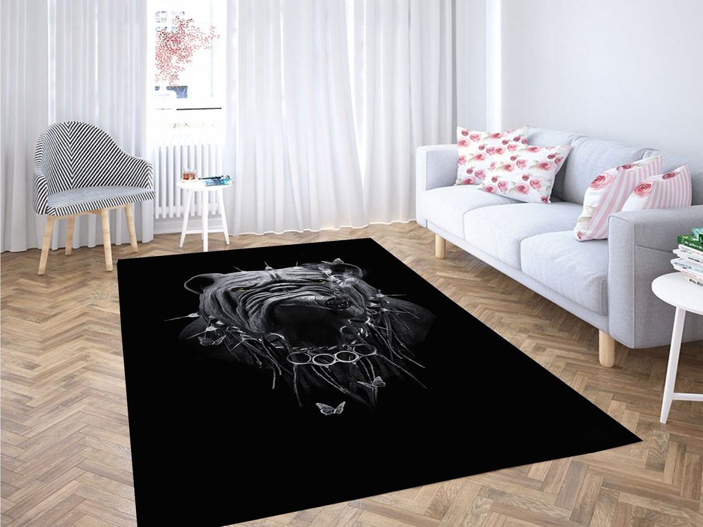 Bulldog Dope Wallpaper Living Room Modern Carpet Rectangle Rug