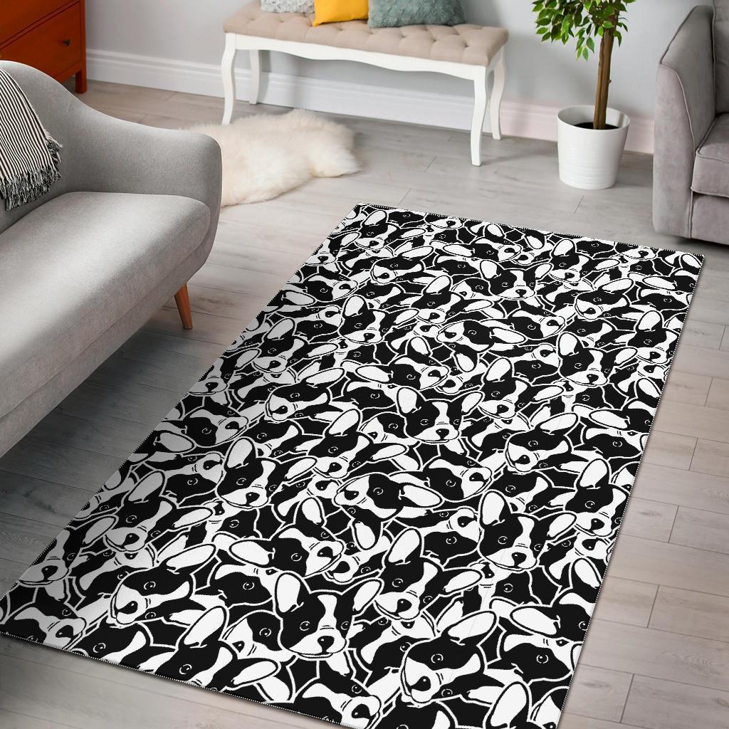 Bulldog Pattern Print Area Limited Edition Rectangle Rug
