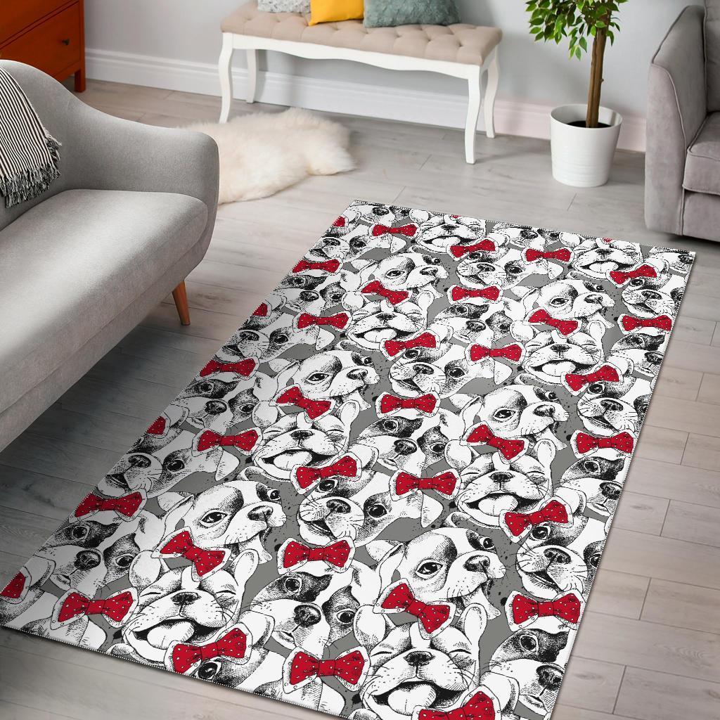 Bulldog Tuxedo Pattern Print Area Limited Edition Rectangle Rug