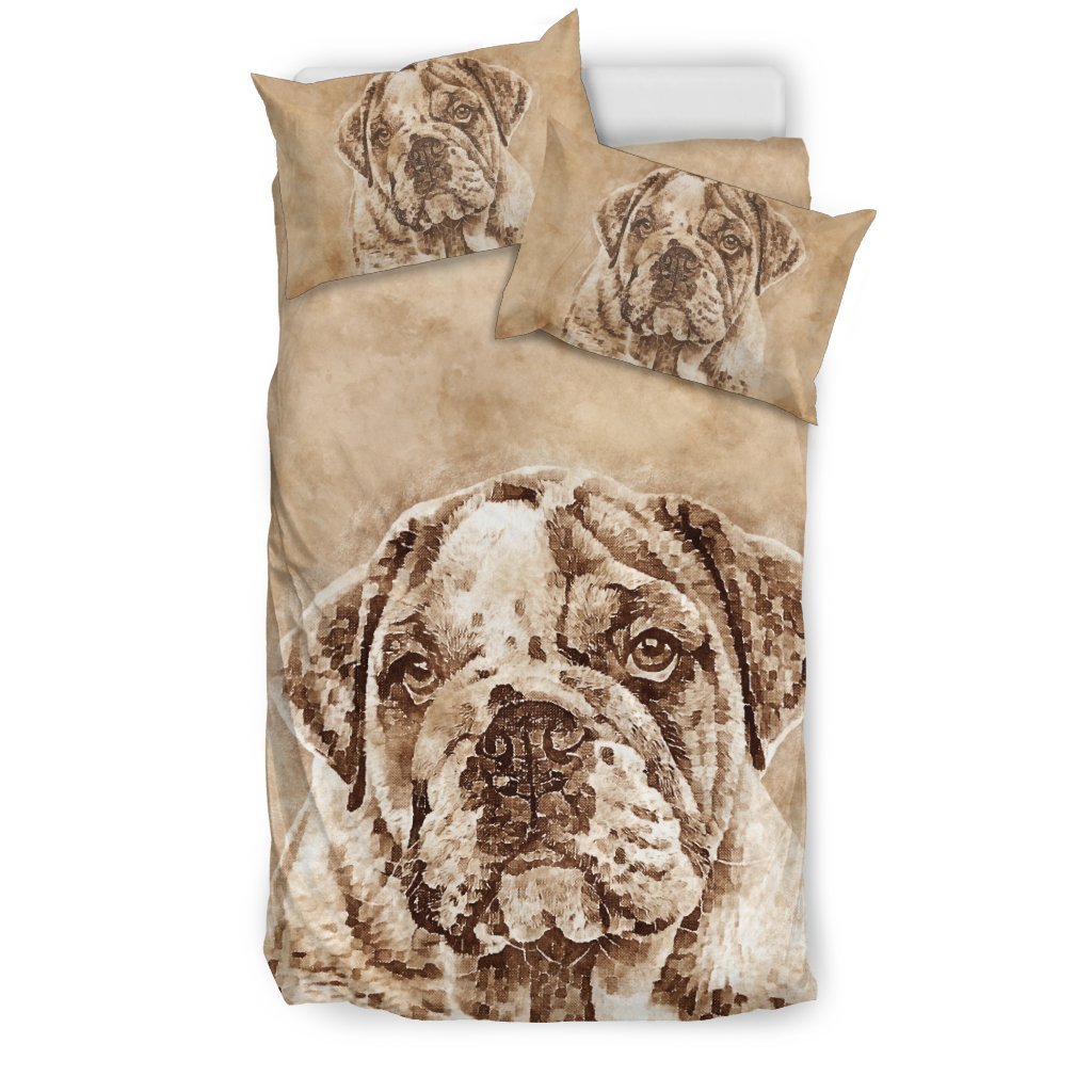 Bulldog Vintage 3D Customized Duvet Cover Bedding Set