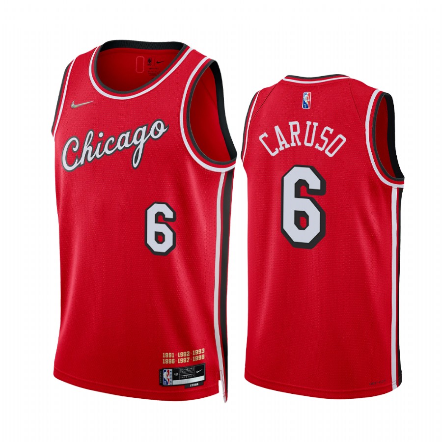 Bulls Alex Caruso City Edition Red 2021-22 Jersey 75th Season Diamond