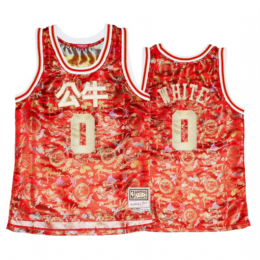 Bulls Coby White 2021 Lunar New Year Women Jersey Red Hardwood Classics