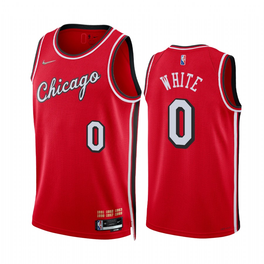 Bulls Coby White City Edition Red 2021-22 Jersey 75th Season Diamond