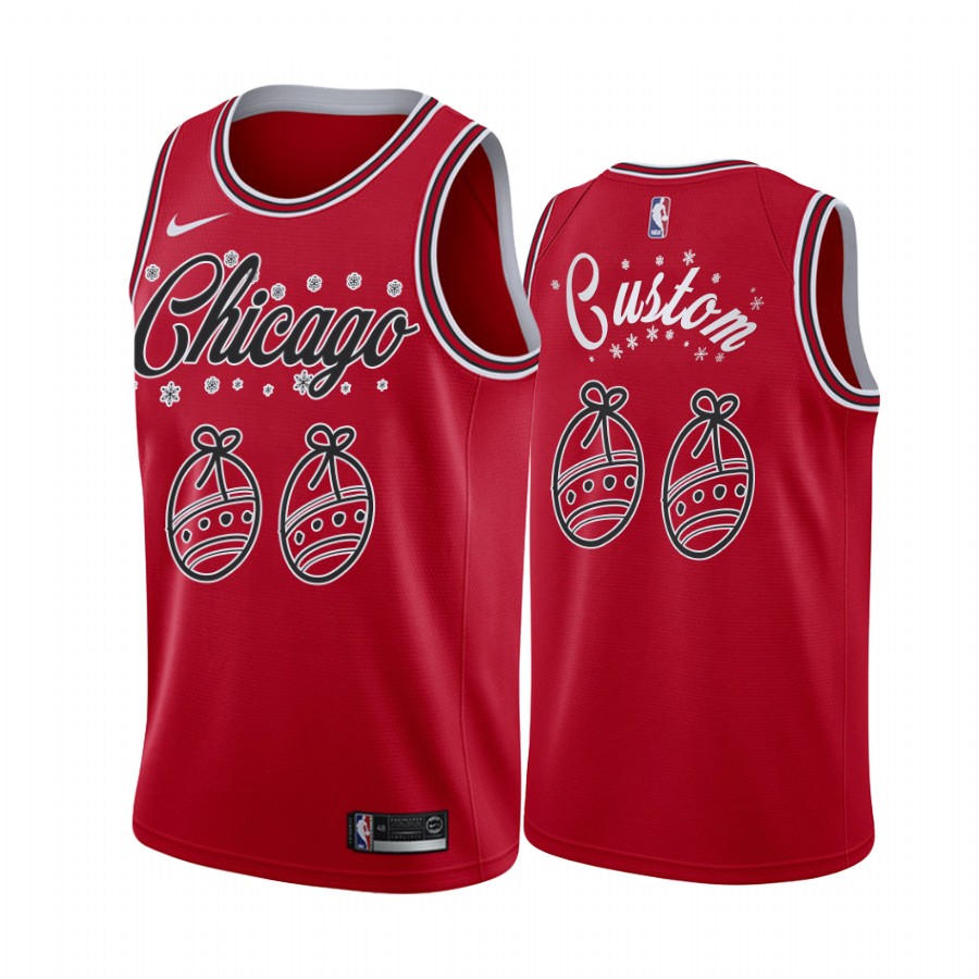 Bulls Custom 2020 Xmas Jersey Festive Special Edition Red