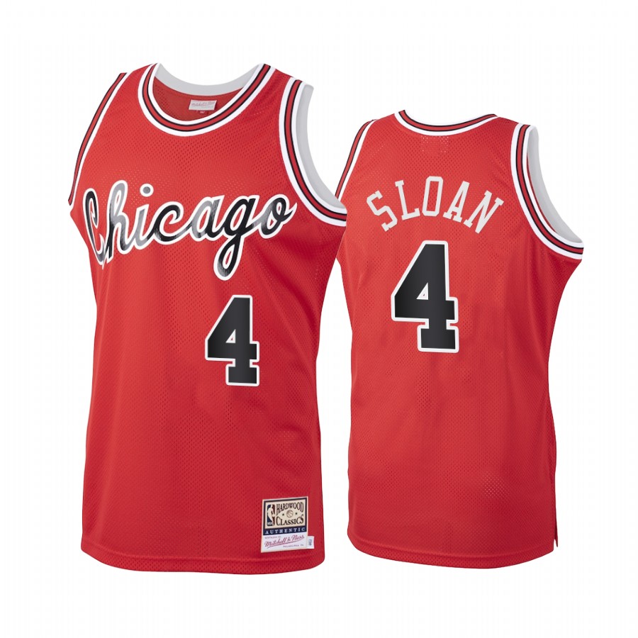 Bulls Jerry Sloan #4 Red Throwback Jersey