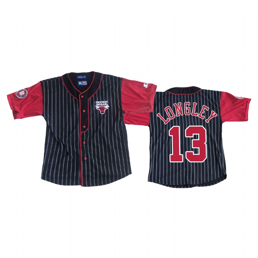 Bulls Luc Longley #13 Vintage Pinstripe Jersey