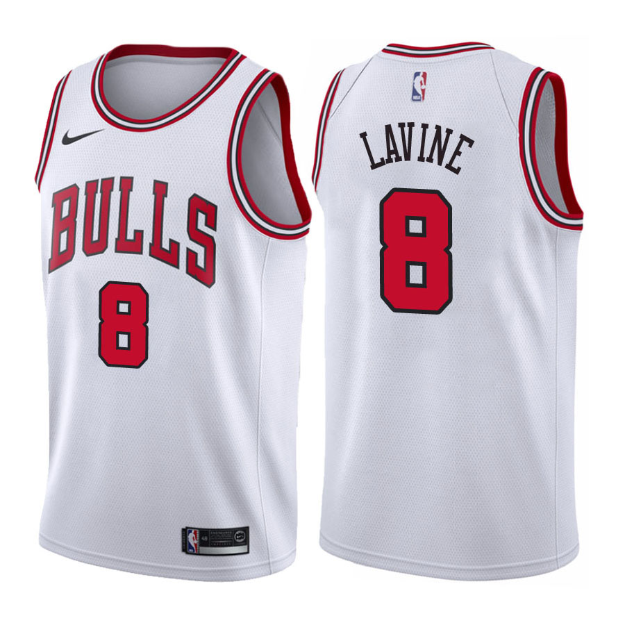 Bulls Male Zach LaVine #8 Association White Jersey