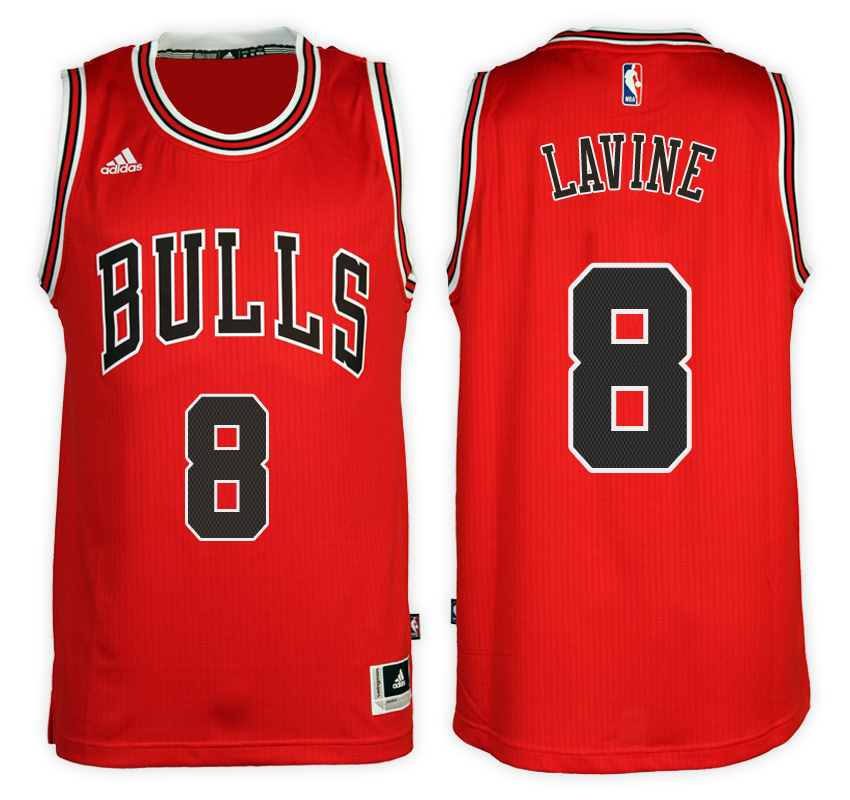 Bulls Male Zach LaVine #8 Red NBA Swingman Road Jersey