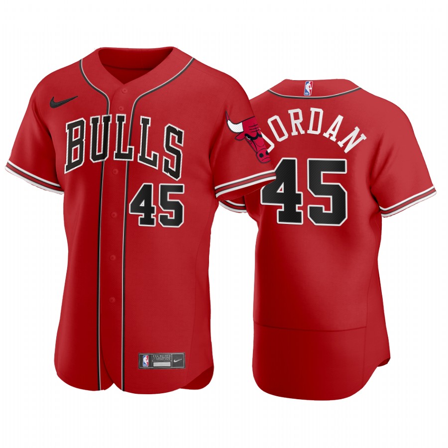 Bulls Michael Jordan NBA X MLB Crossover Edition Baseball Jersey Shirts