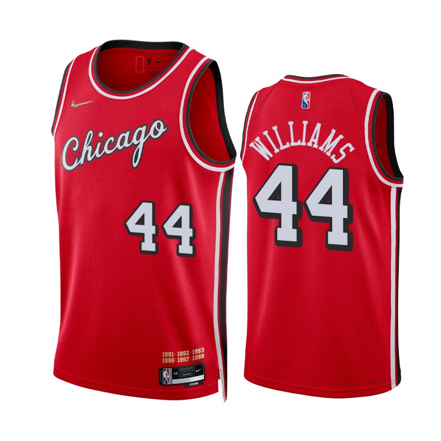 Bulls Patrick Williams City Edition Red 2021-22 Jersey 75th Season Diamond