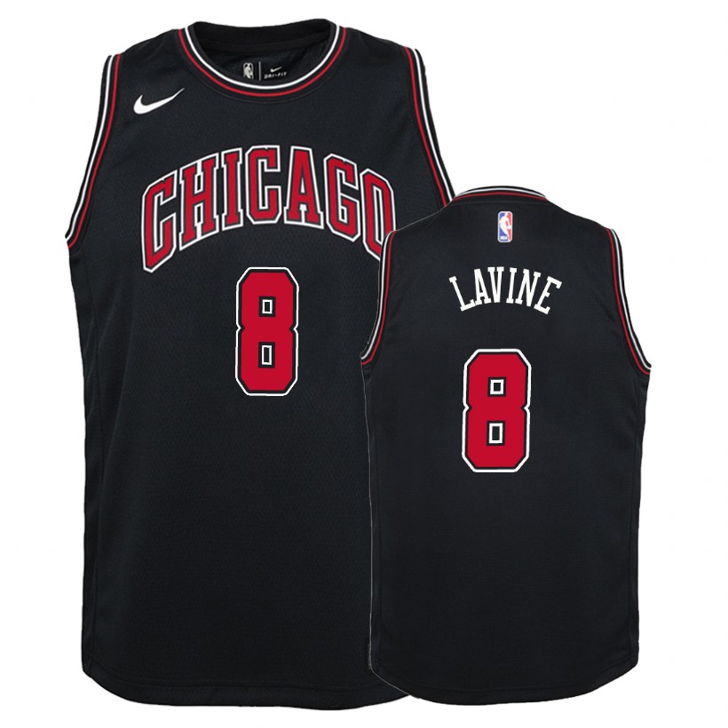 Bulls Youth Zach LaVine #8 Statement Black Jersey