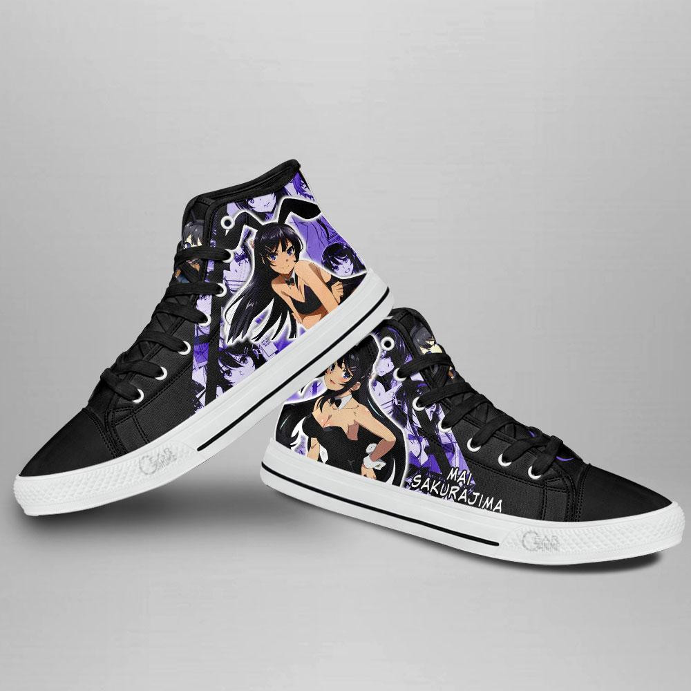 Bunny Girl Senpai Mai Sakurajima High Top Shoes Custom Anime Sneakers