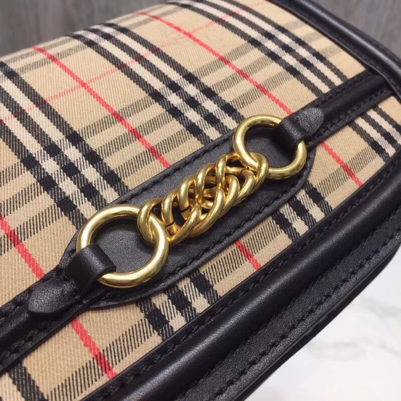 Burberry 1983 Check Link Bag Black For Women, Women’s Bags 9in/23cm