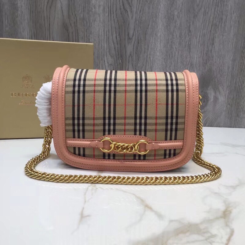 Burberry 1983 Check Link Bag Pink For Women, Women’s Bags 9in/23cm