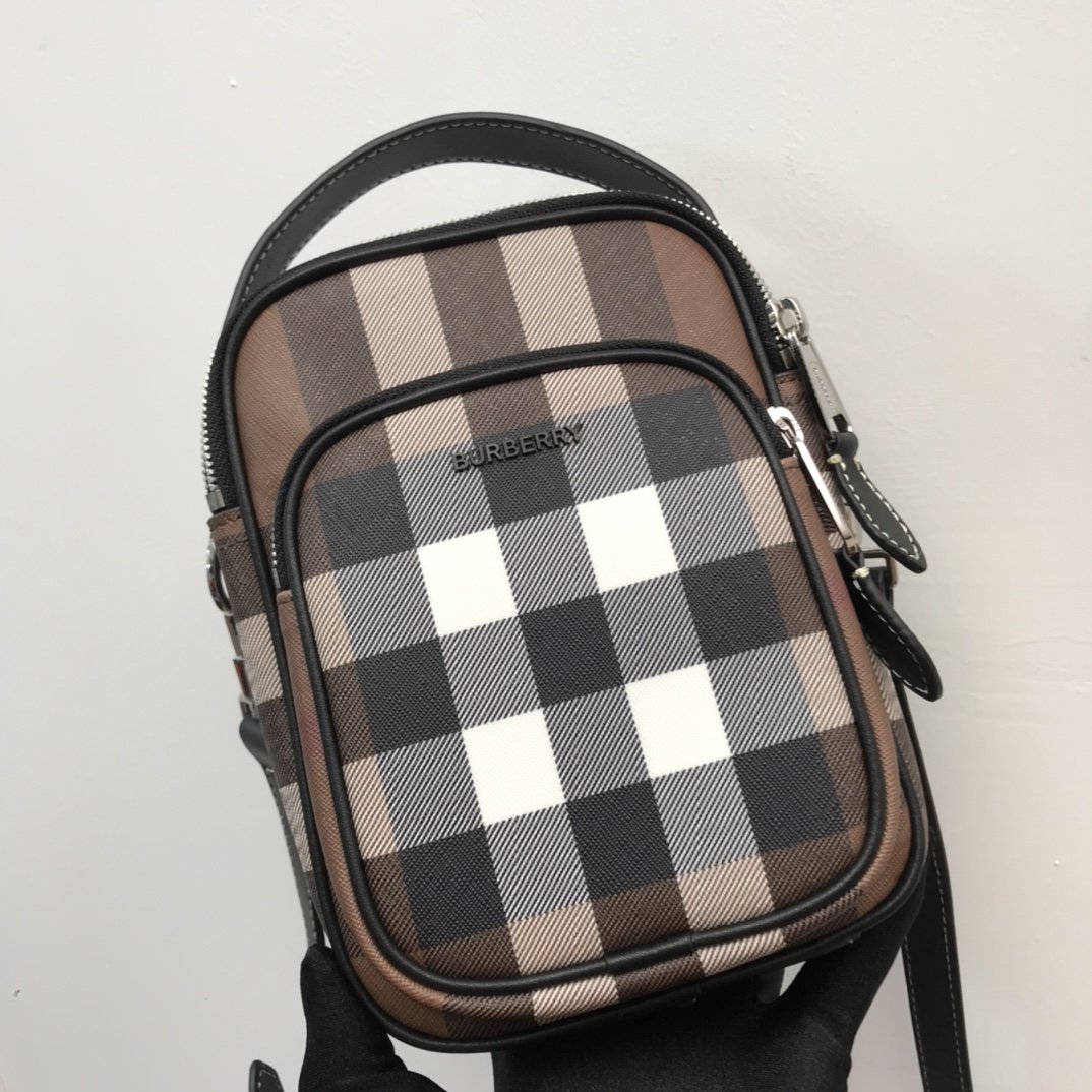 Burberry Check And Crossbody Bag For Men, Men’s Bags 7.7in/19.5cm 80491181
