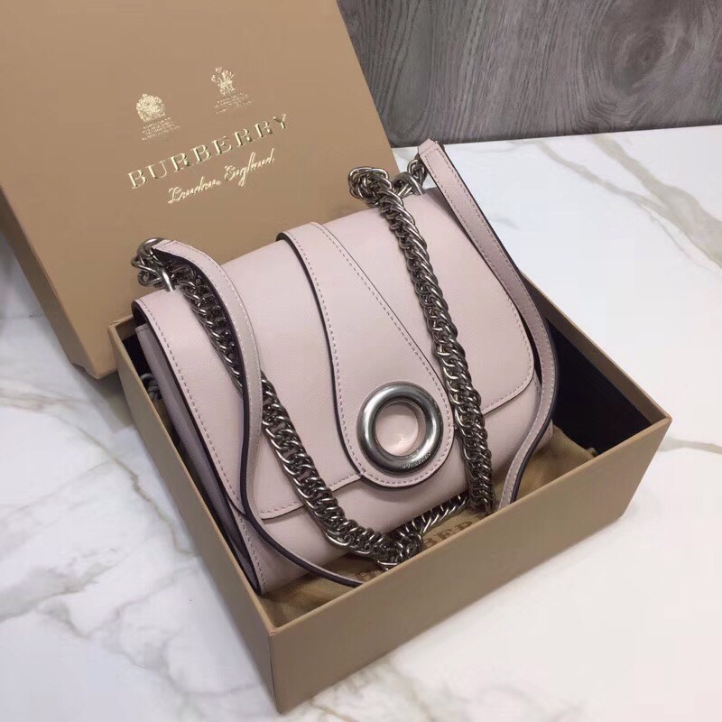 Burberry Grommet Detail Crossbody Bag Dark Light Pink For Women, Women’s Bags 7.1in/20cm