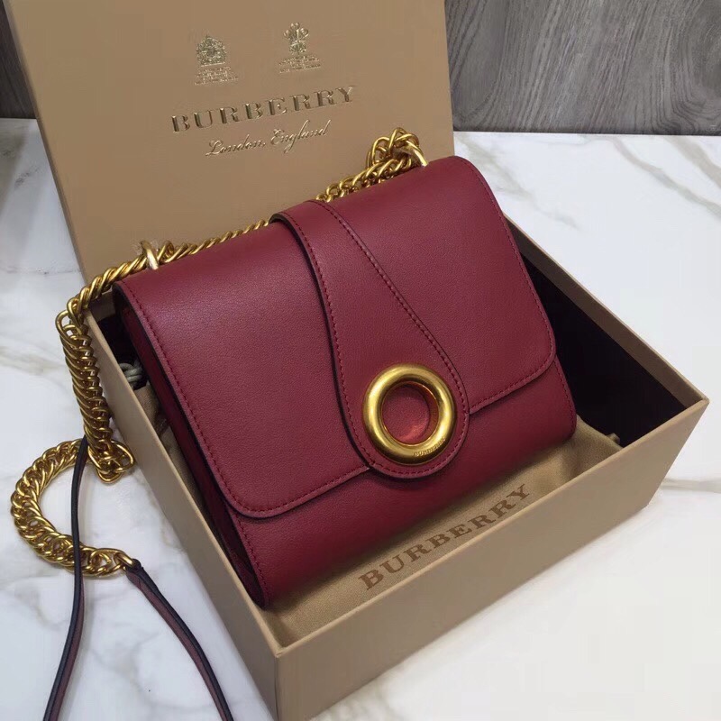 Burberry Grommet Detail Crossbody Bag Dark Red For Women, Women’s Bags 7.1in/20cm