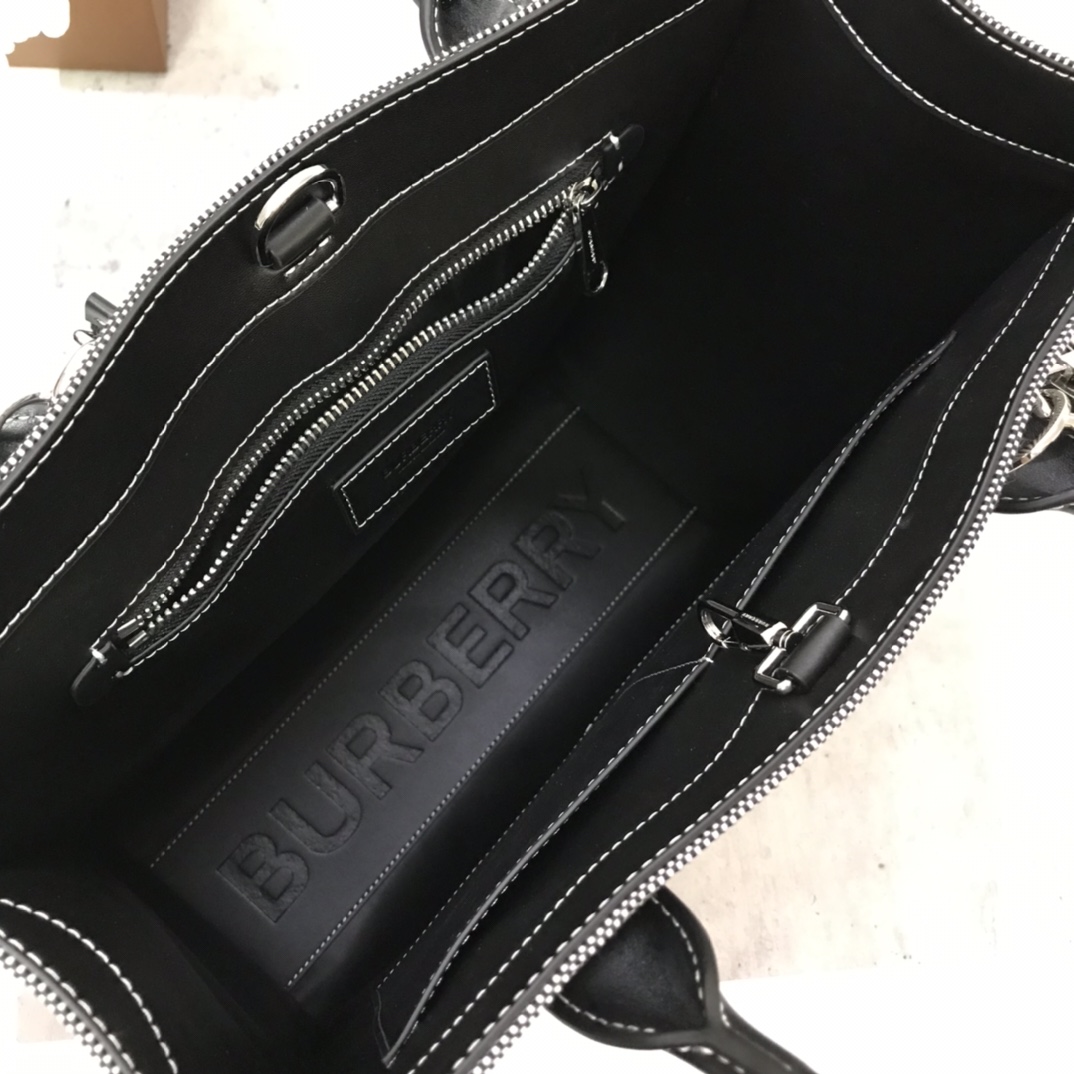 Burberry Horseferry Print Cotton Canvas Tote Black/Grey For Women, Women’s Bags, Shoulder And Crossbody Bags 14in/ 35.5cm BUR 80508141