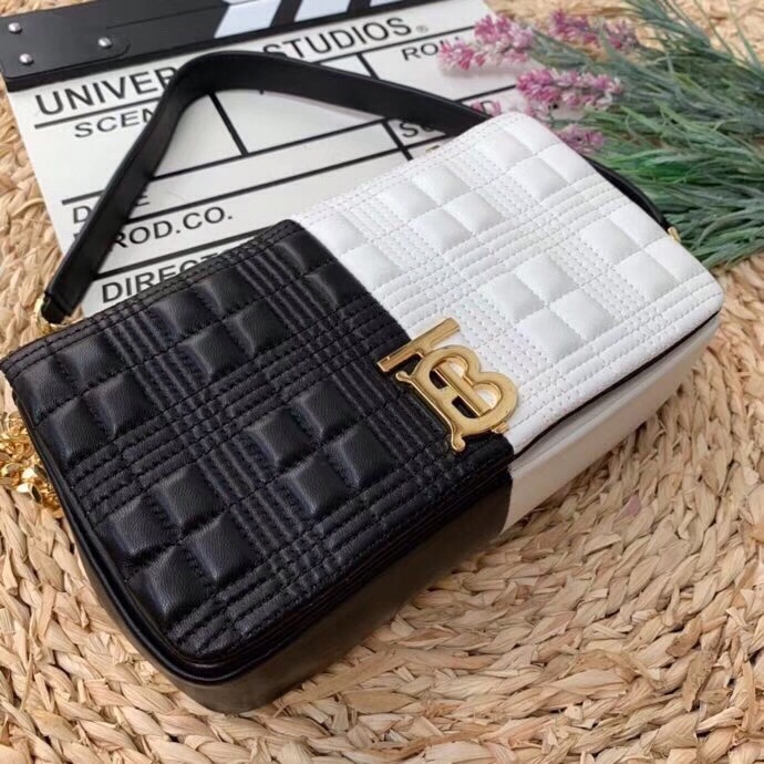 Burberry Horseferry Print Quilted Small Lola Bag Monogram Black And White For Women, Women’s Bags 9in/23cm