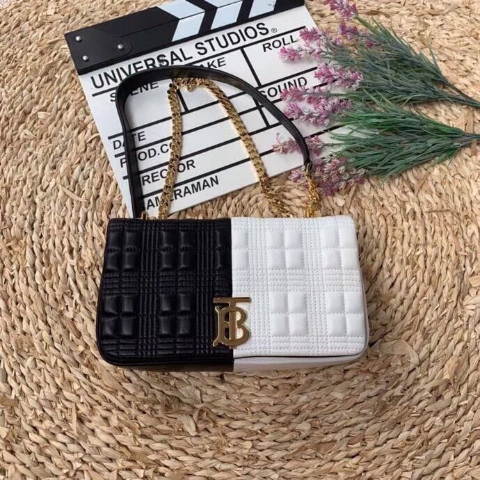Burberry Horseferry Print Quilted Small Lola Bag Monogram Black And White For Women, Women’s Bags 9in/23cm