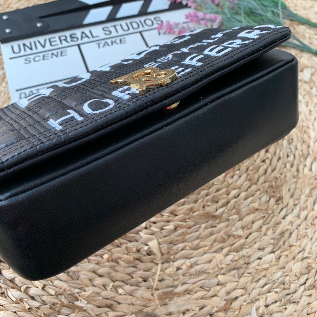 Burberry Horseferry Print Quilted Small Lola Bag Monogram Black For Women, Women’s Bags 9in/23cm