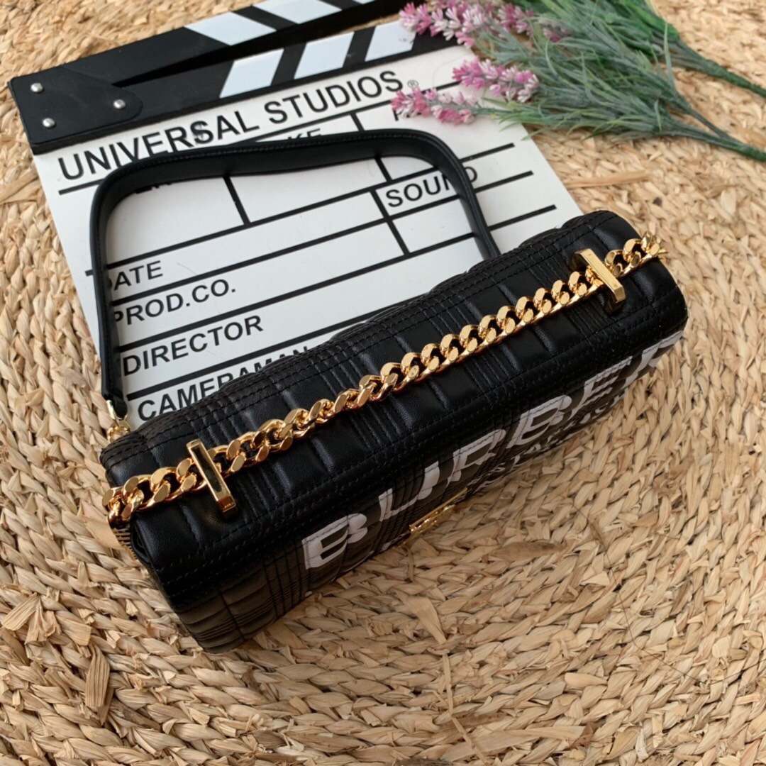Burberry Horseferry Print Quilted Small Lola Bag Monogram Black For Women, Women’s Bags 9in/23cm