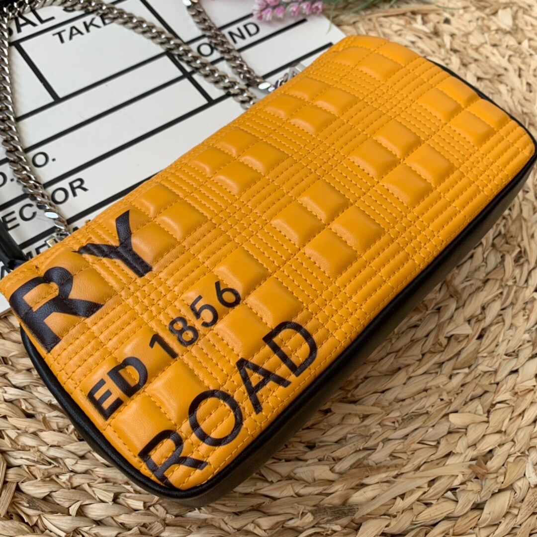 Burberry Horseferry Print Quilted Small Lola Bag Monogram Orange For Women, Women’s Bags 9in/23cm