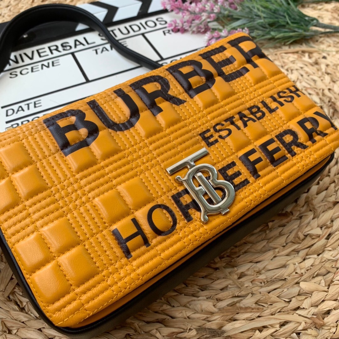 Burberry Horseferry Print Quilted Small Lola Bag Monogram Orange For Women, Women’s Bags 9in/23cm
